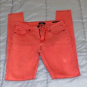 Coral/light pink jeans